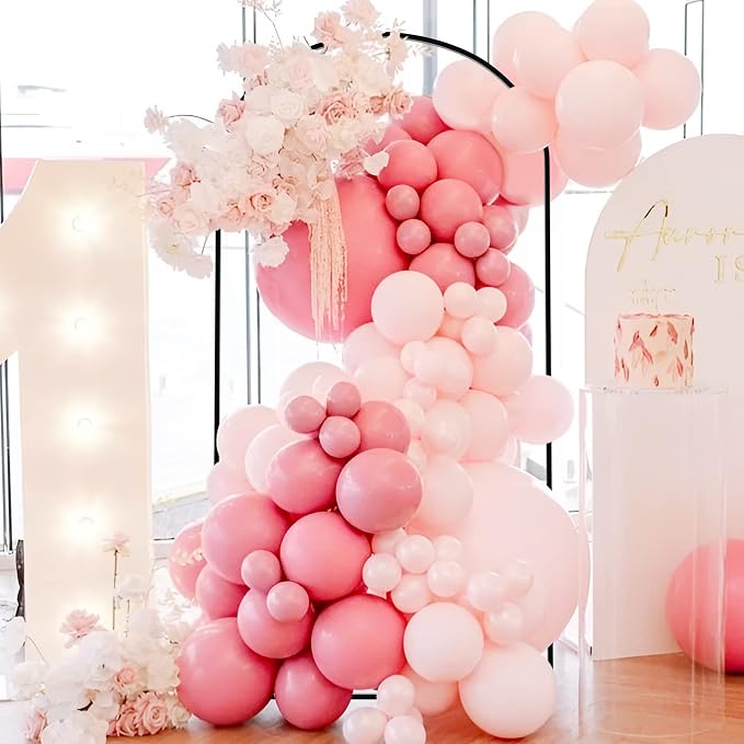 Wokceer Wedding Arch Backdrop Stand, 7.2 FT Square Black Metal Arch Backdrop for Wedding Ceremony Photo Booth, Outdoor Indoor Birthday Party, Garden Floral Balloon Arch Decoration