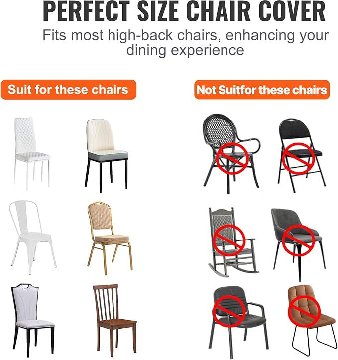 VEVOR 50 Pcs White Chair Covers Polyester Spandex Chair Cover Stretch Slipcovers for Wedding Party Dining Banquet Chair Decoration Covers