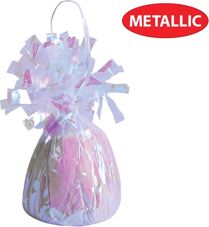 Beistle 50804-OP Opalescent Metallic Wrapped Balloon Weights, 6 Ounces (Pack of 12)