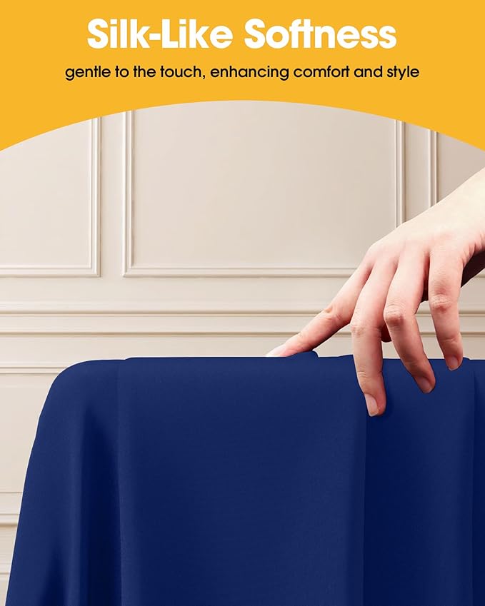 Niuara Navy Blue Rectangle Table Cloth - 6 Pack, 60" x 102" Washable Polyester Tablecloth for 5FT Tables, Wrinkle-Resistant Table Cover for Weddings & Parties