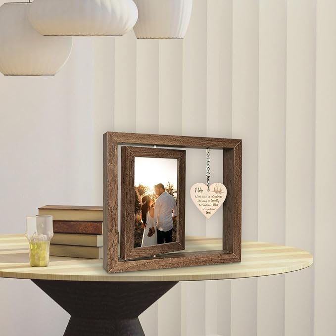 EYITUPC 1 Year Anniversary Picture Frame Gifts, 1st Anniversary Frame for Her Him Girlfriend Boyfriend, Display Two 4x6 Inch
