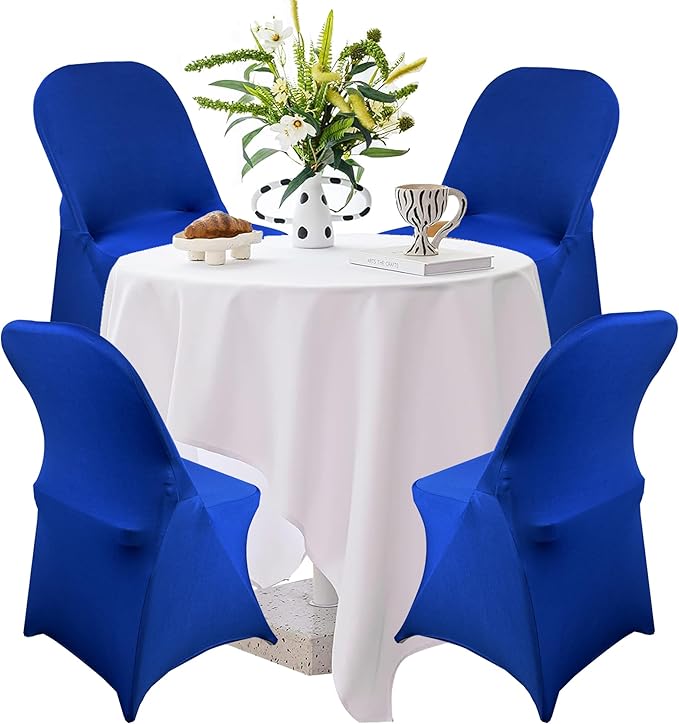 10PCS Stretch Spandex Folding Waterproof Chair Covers,Universal Fitted Chair Cover Protector for Wedding Party Banquet Holidays Celebration Decoration(Royal Blue)