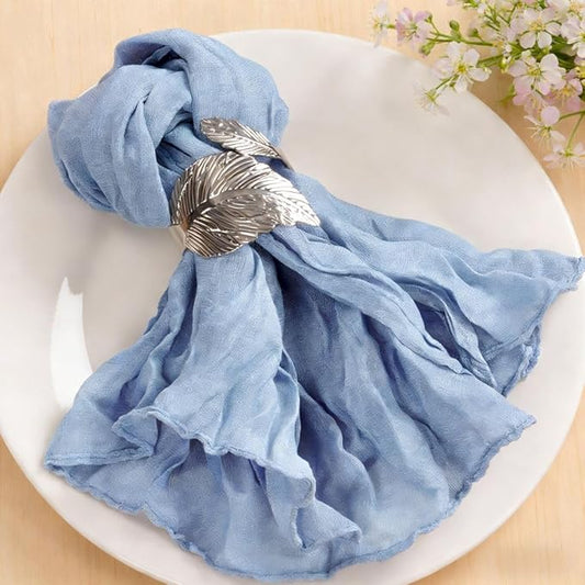 MLMC 40 Pack Cheesecloth Napkins Bulk Dusty Blue Dinner Cloth Napkins 21"x21" Boho Reusable Napkins in Bulk for Bridal Shower Baby Shower Events Table Decor