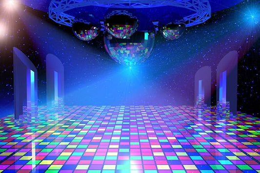 BELECO 15x10ft Fabric Disco Party Backdrop Vintage 70s 80s 90s Disco Ball Stage Backdrop Night Club Neon Music B'Day Backdrop Disco Theme Decor Let's Glow Crazy Backdrop Studio Props (Retro-11-1510)