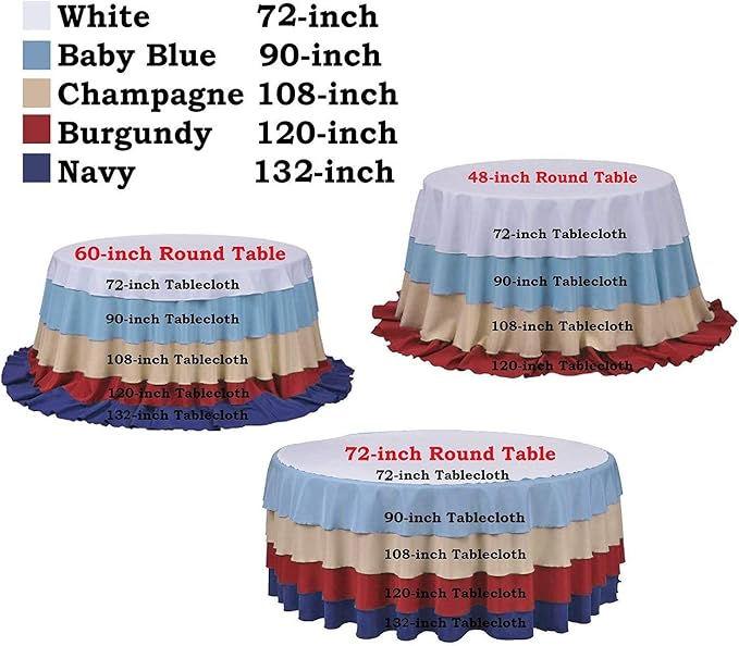Poise3EHome 120-Inch Round Sequin Tablecloth for Party Cake Dessert Table Exhibition Events, Champagne