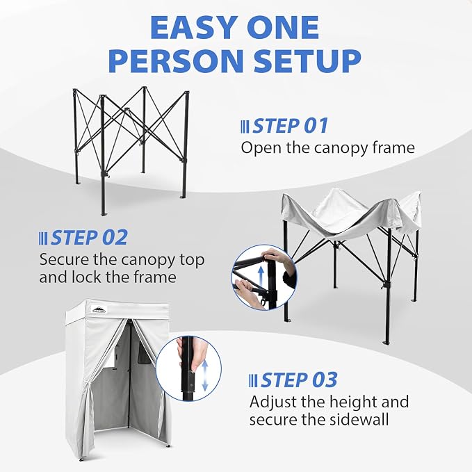 EAGLE PEAK 4x4 Pop Up Changing Tent, Flat Top Changing Room, White | Portable, Privacy Tent, Pool Cabana, Dressing Room, Shower & Toilet Use, Opaque Fabric, Instant Setup, Photoshoots, Camping