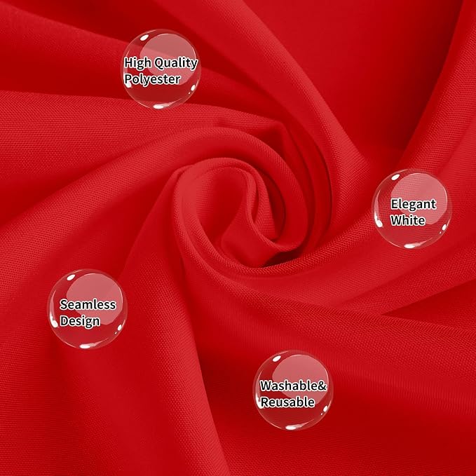 10 Pack Red Tablecloths for 6 Foot Rectangle Tables 60 x 102 Inch Red Table Cloth Rectangle Table 6ft Tablecloth Linen Polyester Fabric Washable Tablecloths for Parties Wedding Banquet