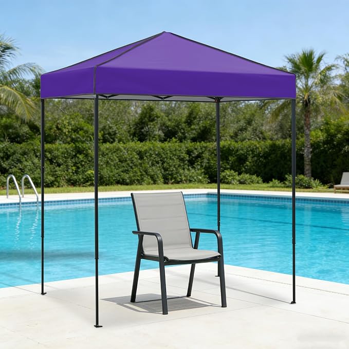 6x4 Pop Up Canopy Tent, Instant Portable Beach Canopy, Outdoor Tent with Carry Bag for Camping, Sports, Tailgating, Events, Purple
