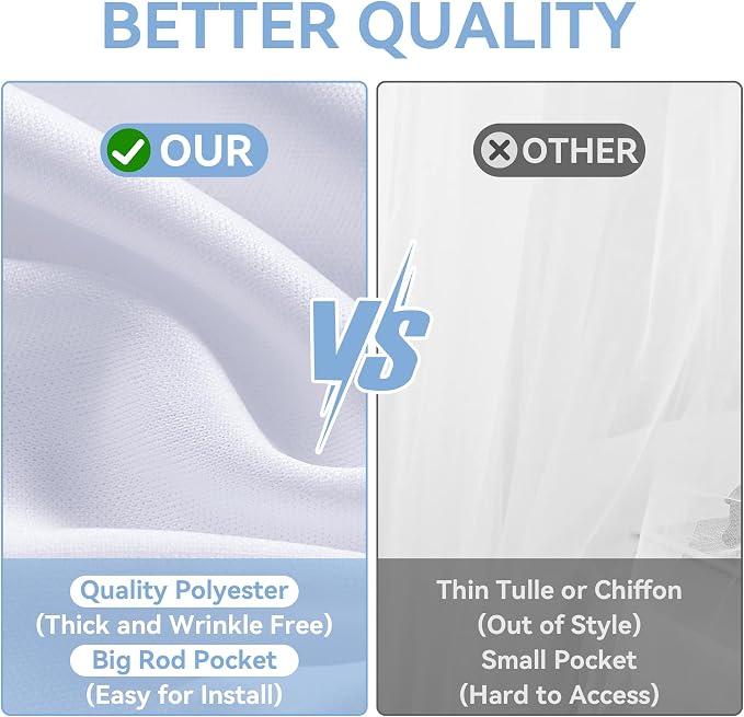 Outpain 40ftx20ft White Backdrop Ceiling Drapes,8Panels 20ft Height Wrinkle Free Tent Draping Curtains, Fabric Drapery Ceiling Drapes for Wedding Ceremony Birthday Theme Parties with Rod Pocket