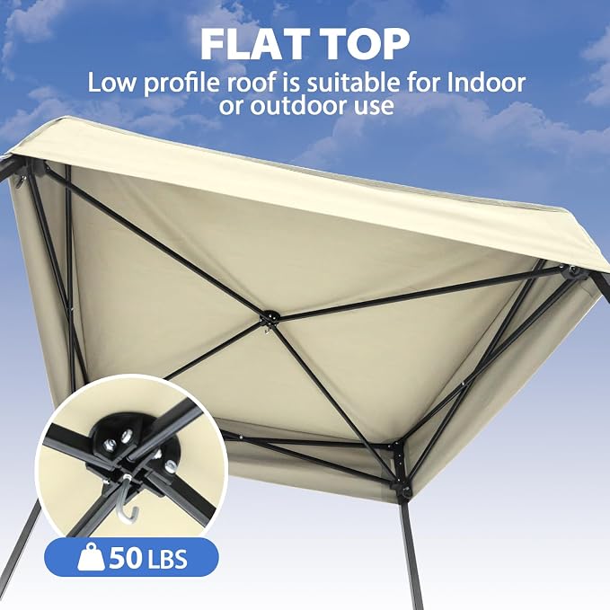 EAGLE PEAK 4x4 Pop Up Changing Tent, Flat Top Changing Room, Cream | Portable, Privacy Tent, Pool Cabana, Dressing Room, Shower & Toilet Use, Opaque Fabric, Instant Setup, Photoshoots, Camping