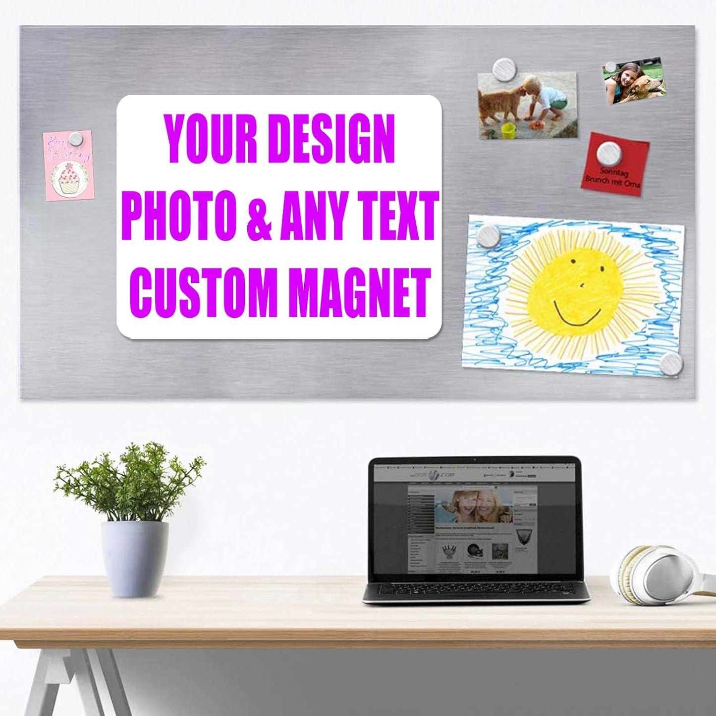 KETABAO – 8" Create Your Own Photo Rectangle Photo Magnet – Customized Magnetic Photo Frames for Refrigerators, Storage Cabinets and Cars