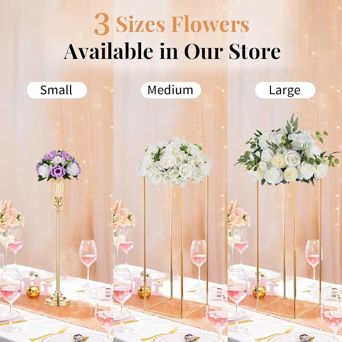 NUPTIO Flower Wedding Centrepieces for Tables - 10 Pcs 9.5in Diameter Lilac & White Artificial Flowers Rose Ball for Centerpieces Table - Fake Rose Arrangements for Weddings Birthday Party Decor | 10 Pcs Fake Silk Floral Arrangement for Women, for Wedd...