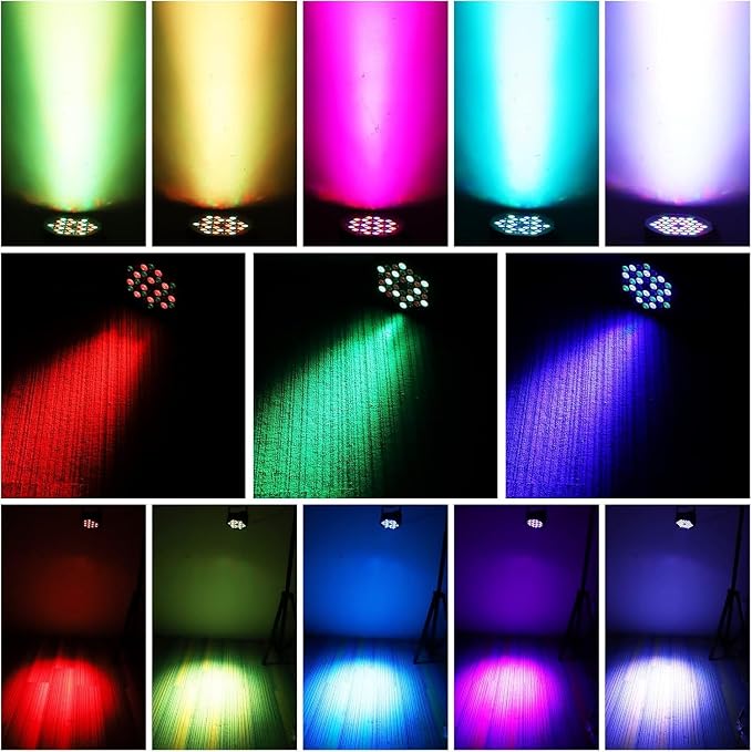 Rechargeable Stage Par Lights U`King RGB 36 LED Uplights Battery Powered with RGB 36W DJ Uplights Sound Activated Control for Wedding DJ Disco Events Halloween Church Live Party - 12 Pack