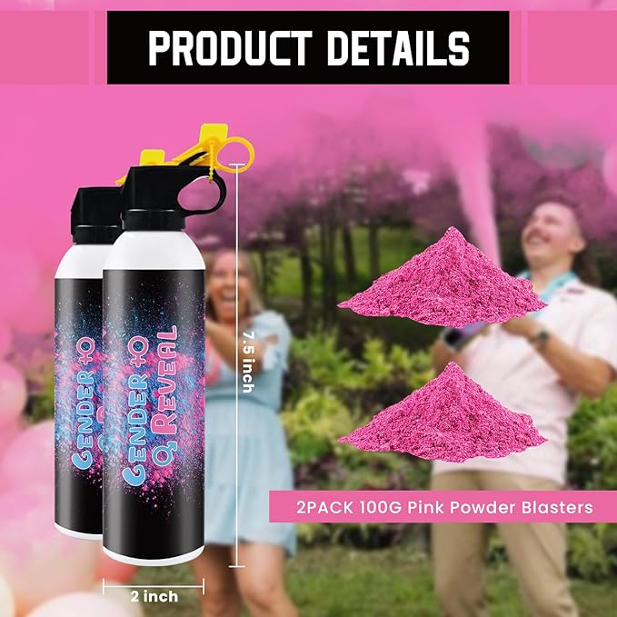 Gender Reveal Fire Extinguisher Pink or Blue 2Pack Gender Extinguisher Gender Reveal Smoke Powder for Boy or Girl Baby Gender Reveal Ideas Biodegradable Color Powder Smoke for Gender Reveal