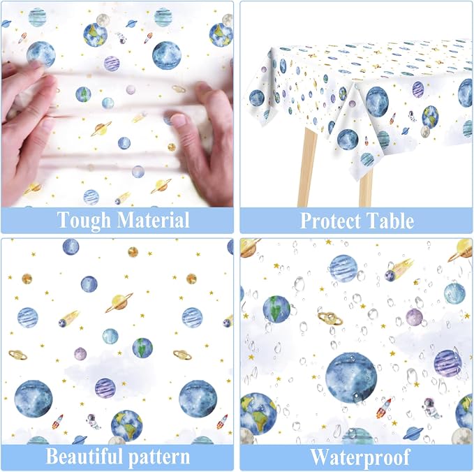 98 PCS First Trip Around The Sun Birthday Party Tableware Set Outer Space Themed Decorations 1st Space Birthday Dinner Paper Plates Boho Solar System Tablecloth Napkins Forks Sun Theme Party Supplies