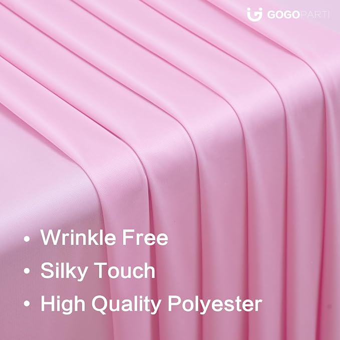 10x16ft Baby Pink Backdrop Curtain for Party, 2 Panels Wrinkle Free 16 Foot Long Polyester Photo Backdrop Drapes Photography Background for Wedding Birthday Gathing
