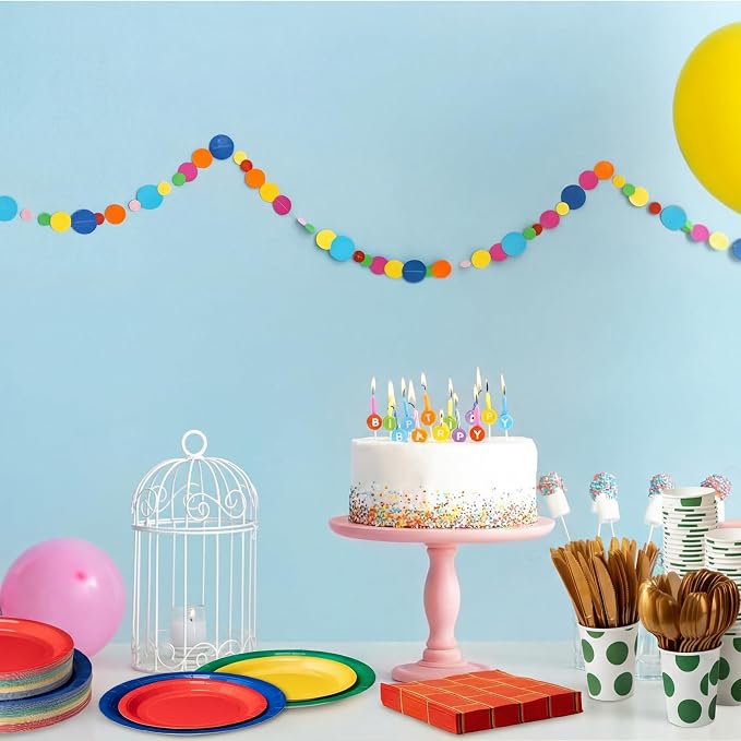 Ziliny 350 Pcs Tea Party Supplies Spring Summer Parties Tableware Set Disposable Plates Napkins Paper Cups Plastic Cutlery Set For Birthday Bridal Baby Shower Serves 50(Cartoon,Colorful)