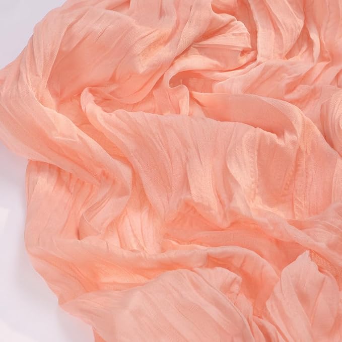 Socomi 2pcs Coral Peach Easter Spring Cheesecloth Table Runner Boho Rustic Gauze 120 inch 10FT Cheese Cloth Runner for Wedding Party Baby Shower Birthday Home Decor Holiday Decorations