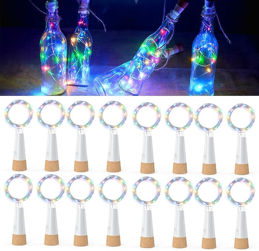 Bottle Lights with Cork, USB Rechargeable Wine Bottle Light Battery Operated Jars Fairy Lights, 2025 Upgraded String Lights for Xmas Decorations