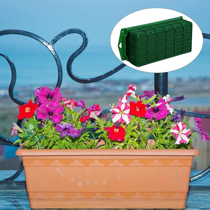 Boao 12 Pieces Floral Foam Cage Holder with Floral Foam for Fresh Flowers Cage Bowl for Table Centerpiece Flower Arrangement, Rectangle, 11.8 x 4.7 x 3.1 Inch