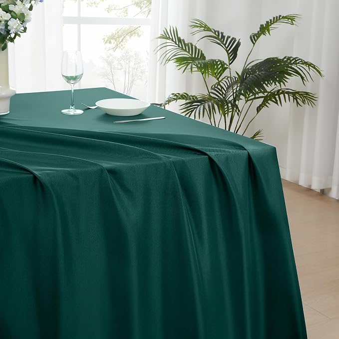 Rectangle Tablecloths 60x120 Inch 6 Pack Dark Green Tablecloth for 6ft Washable Decorative Linen Polyester Table Cloths for 8ft Dining Table Banquets Buffet Parties and Wedding