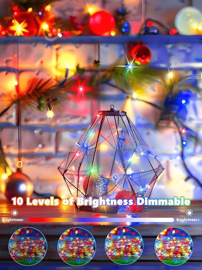 3 Pack Fairy Lights Battery Operated with Remote Twinkle Lights Multicolor | Each 80 LED 26FT, Waterproof Wire, 8 Modes, Memory, Timer, Christmas String Lights for Wreath Windows Wedding House DIY Decor