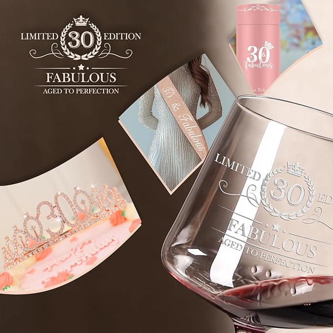 30TH Birthday Gifts for Women,her,In my 30 Year Old Birthday Decorations For Her,30&Fabulous Sash and Tiara For Women,Friends,Sister-Turning 30th Party Favor Supplies