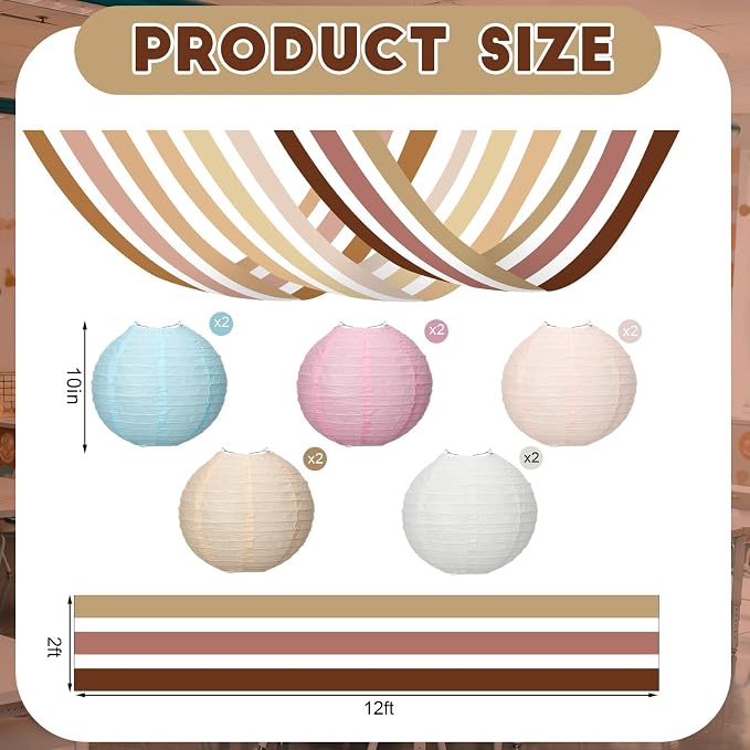 11 Pcs Boho Classroom Ceiling Decor Include 12 x 2 ft Fluorescent Light Covers 8 Packs Pastel Paper Lanterns Props DIY Hanging Ornament for Classroom Daycare Nursery Party Decorations