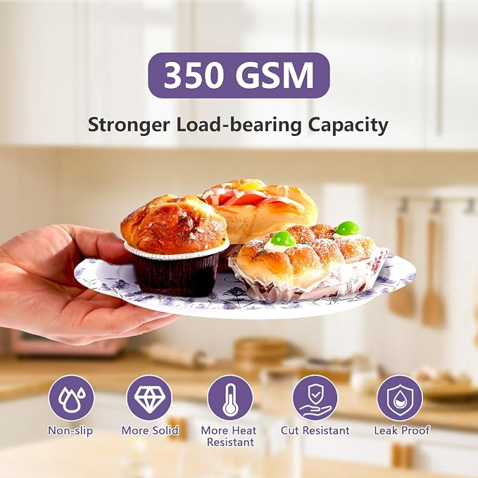 168 Pcs Purple Lavender Bridal Shower Party Supplies Floral Flower Plates Napkins Cups Forks Knives Spoons Bride to Be Paper Tableware Set for Bachelorette Wedding Engagement Decorations Serves 24