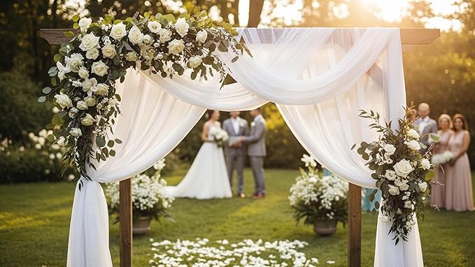 Anderson's White Flame Retardant Gossamer, 59 Inches x 100 Yards, Sheer Fabric for Wedding Decorations, Baby Shower, Gender Reveal, Prom, Homecoming, Event Photos, Drapes