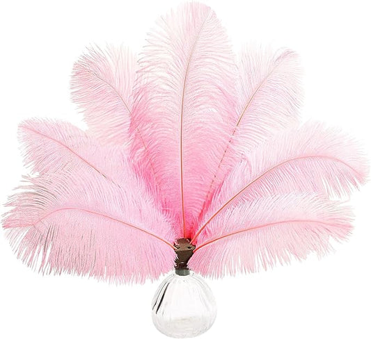 20pcs Natural Pink Ostrich Feathers 12-14inch 30-35cm for Wedding Party Centerpieces, Easter Home Decorations