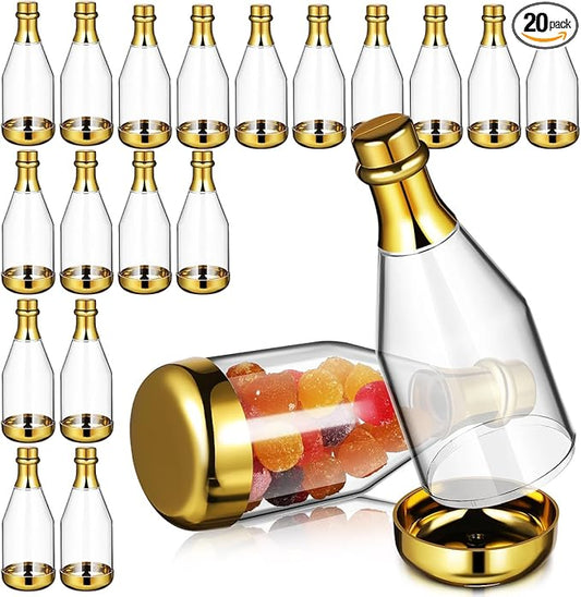 Ciieeo Wedding Candy Box Bottle Party Favor Container 4.52X1.57X1.57In Clear Plastic Mini Candy Bottles for Showers Events