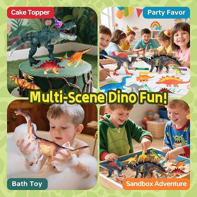 Drefirsa Dinosaur Toys for Kids 3-5 5-7, 14PCS Big Realistic Dinosaur Figure Set with 6 Jumbo & 8 Small, Educational Dinosaur for Toddler as Birthday Gift, Party Favor, Toy for 2 3 4 5 Year Old Boy