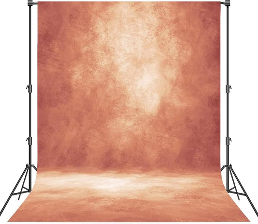 Abstract Professional Photography Backdrop for Portrait Photo Props Booth Background Photoshoot Studio with Polyester Fabric Roller Pocket on Top(8x12ft,Brick Red,No Stand)