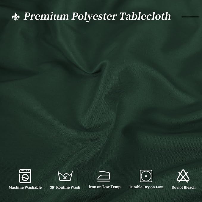 12 Pack Round Tablecloth 90 Inch - Hunter Green Polyester TableCloth for Round Table, Premium Hunter Green Tableclothes Washable Fabric Table Cover for Wedding Party Banquet Restaurant Reception