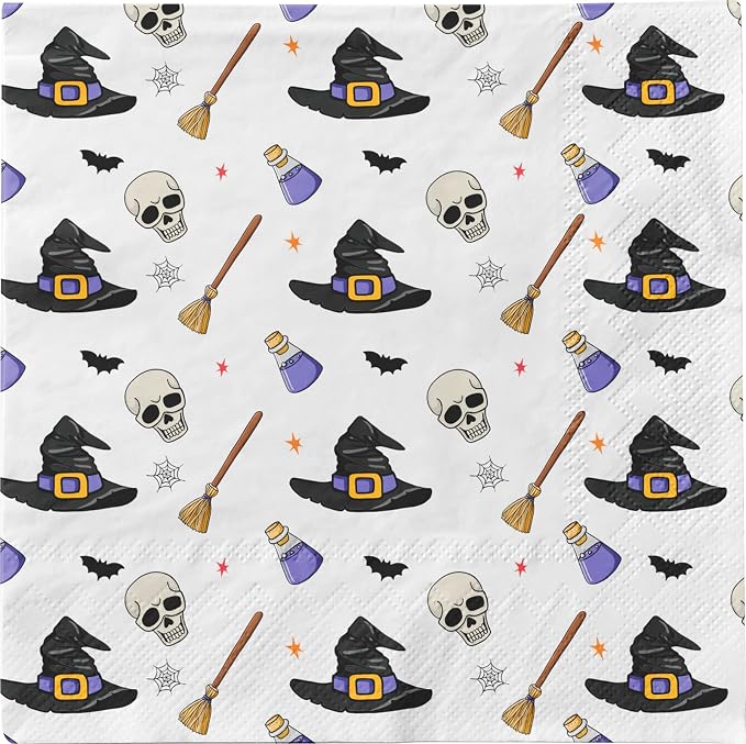 Halloween Fun Tableware Pack: Disposable Paper Plates, Napkins and Cups Set for 20