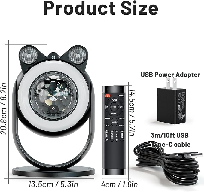 Party Lights DJ Disco Light Disco Ball Lights with Star Projector Sound Activated Strobe for Parties, Bar, Birthday, Wedding, DJ, Pub, Holiday, Event Live Show, Christmas, Living Room, Decorations