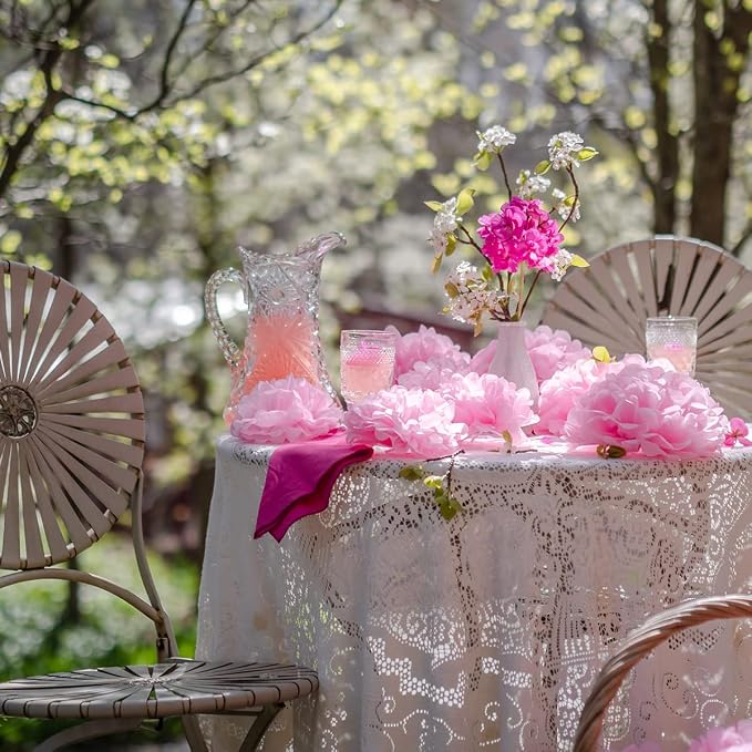 Pink Tissue Paper Pom Poms - Blush Pink Party Decorations for Birthdays, Baby Showers, Engagements, Weddings and Special Occasions by Avoseta (16 Piece Set, Assorted Sizes)