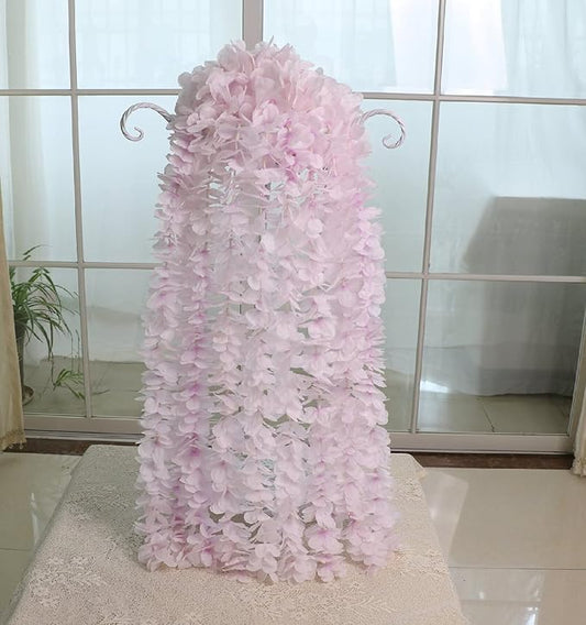 32.8Ft Artificial Silk Wisteria Vine Hanging Flowers Garland Home Outdoor Wedding Arch Garden Wall Decor,Pack of 10 (Purple)