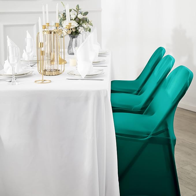 Spandex Chair Cover,25PCS,Living Room Folding Chair Covers,Removable Chair Covers Washable Protector Stretch Chair Cover for Party, Banquet,Wedding Event,Hotel(Turquoise)