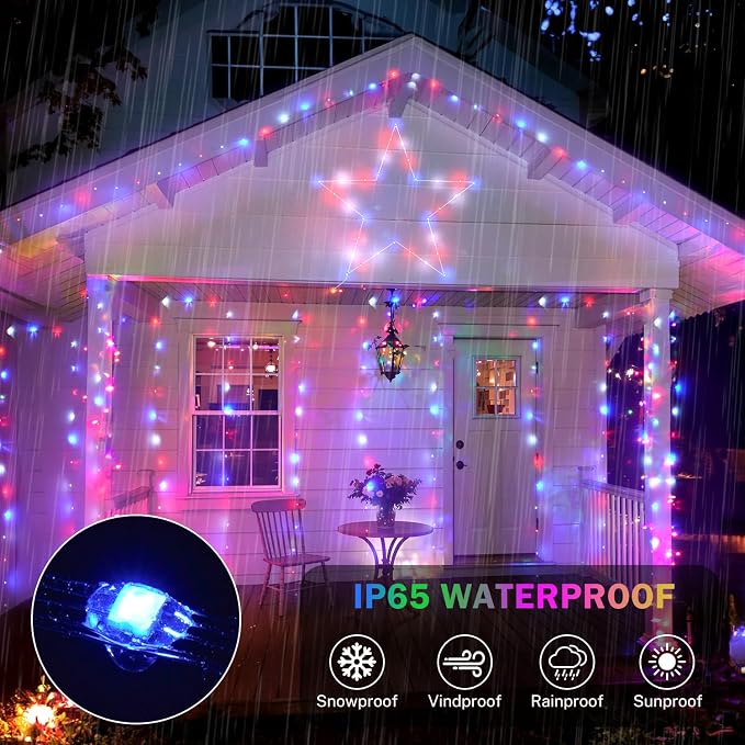 OMIKA 80ft Fairy Lights Plug in with Remote, 24 Colors 196 Modes Color Changing String Lights Dimmable, 240 LED Twinkle Lights with Timer for Outdoor Party Bedroom Indoor Christmas Halloween Décor