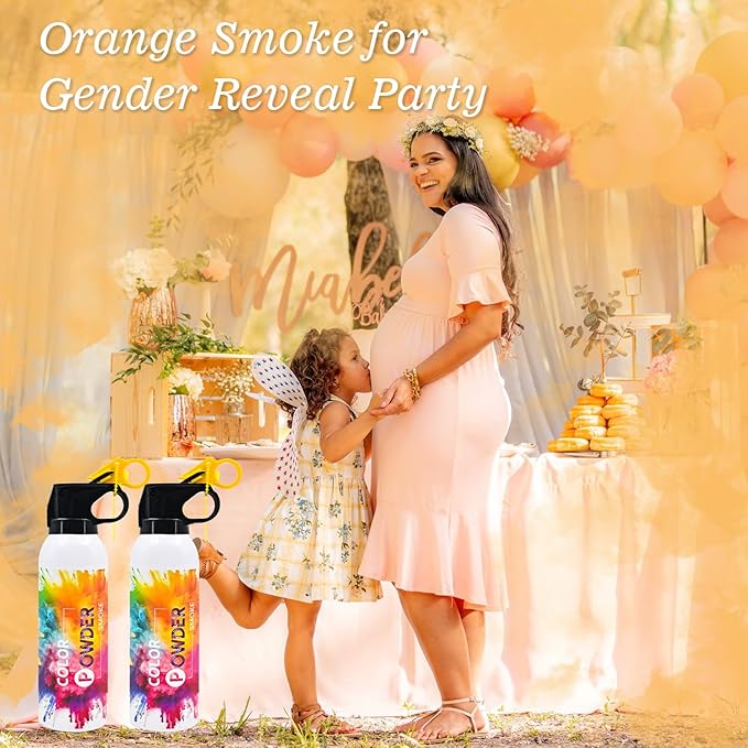 Gender Reveal Fire Extinguisher 2 Pack Orange Fog Atmosphere Smog for Baby Reveal Photoshoot Video Props Stage Mister Foggers Orange Smoke Gender Reveal Extinguishers for Birthday Wedding Party