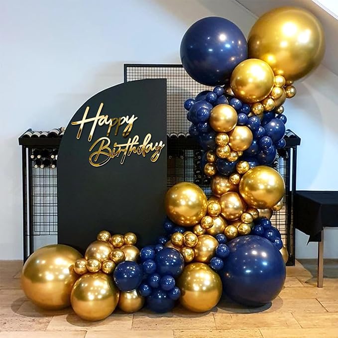 Happy Birthday Sign for Backdrop - Large Acrylic 'Happy Birthday' Mirror Sticker Sign for Birthday Balloon Arch Backdrop Party Wall Decor - Gold