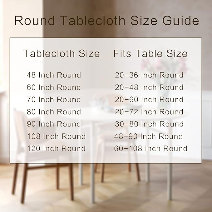 sancua Round Tablecloth - 48 Inch - Water Resistant Spill Proof Washable Polyester Table Cloth Decorative Fabric Table Cover for Dining Tables, Buffet Parties and Camping, Pink