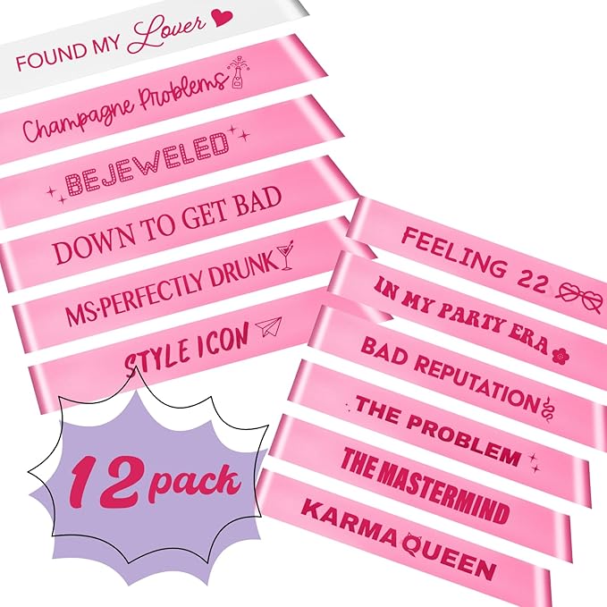 She Found her Lover Bachelorette Sash Set (12 Pack) Bachelorette Party Sashes (12 Pack)