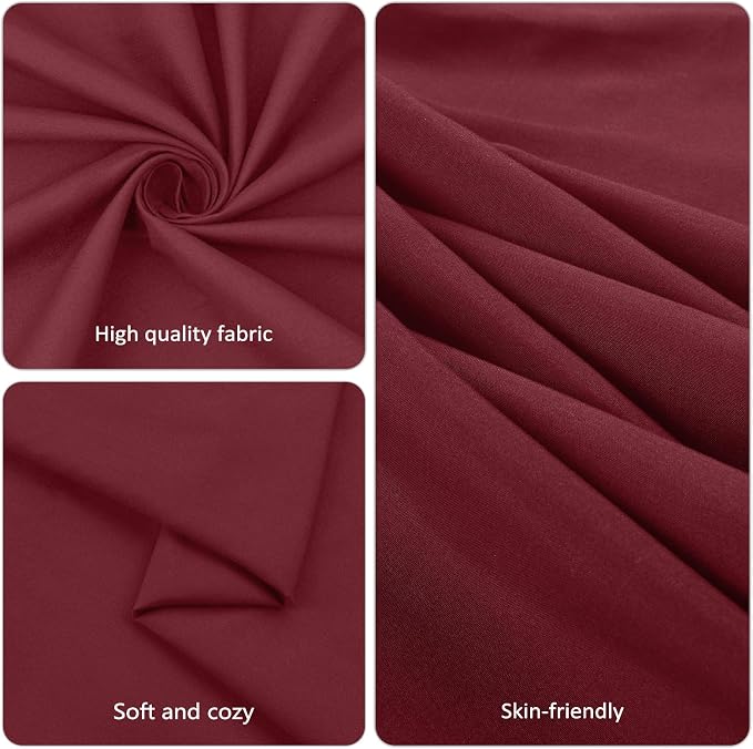 8 Pack Burgundy Round Tablecloth 90 Inch Round Table Cloth, Wrinkle Resistant and Washable Polyester Fabric Table Cloth Round Table Cover for Dining Wedding Banquet Party