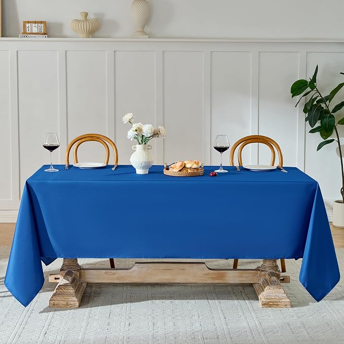 Rectangle Tablecloths 60x120 Inch 2 Pack Royal Blue Tablecloth for 6ft Washable Decorative Linen Polyester Table Cloths for 8ft Dining Table Banquets Buffet Parties and Wedding
