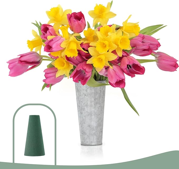 Shihanee 12 Pcs Floral Foam Cones for Artificial & Fresh Flowers, 4.72 x 2.8 Inch Wet & Dry Green Foam Blocks for Cemetery Vase Inserts, Wedding Centerpieces, and DIY Flower Arrangement Supplies