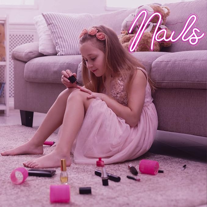 Nails Neon Sign Led Pink Neon Light Up Signs for Wall Decor Usb Neon Lights for Nail Salon Beauty Room Decor Indoor Outdoor Lights for Bedroom Shop Room