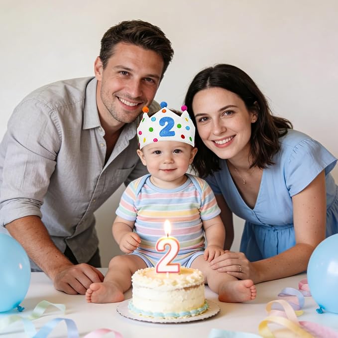 Personalized Hand Embroidered Birthday Hats Unique Happy Birthday Crowns Cute Party Hat for Boy Girl Fit All Ages
